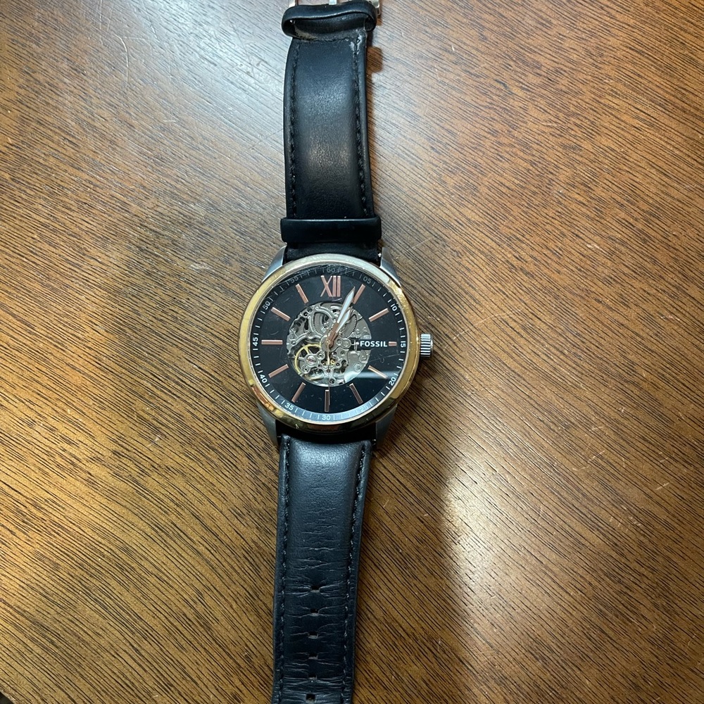 55M Black and Gold Fossil Watch